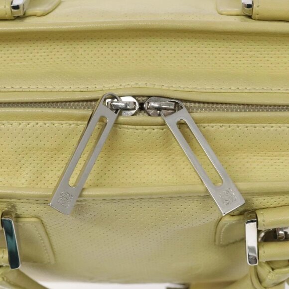 LOEWE Anagram Americana 28 Hand Bag Leather Cream Silver Auth - Picture 12 of 16